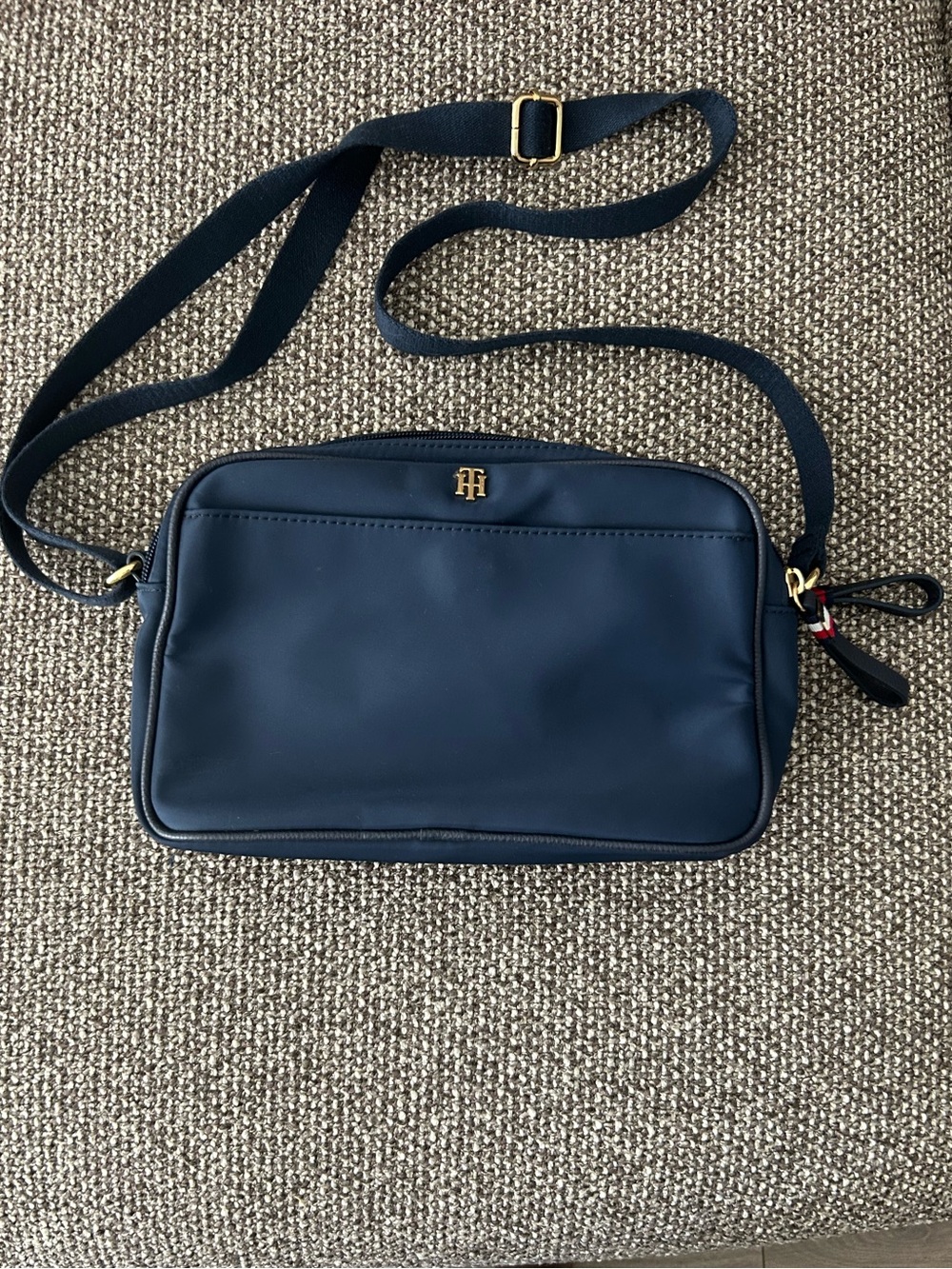 Tommy Hilfiger Navy Blue Crossbody with Gold-Tone Hardware